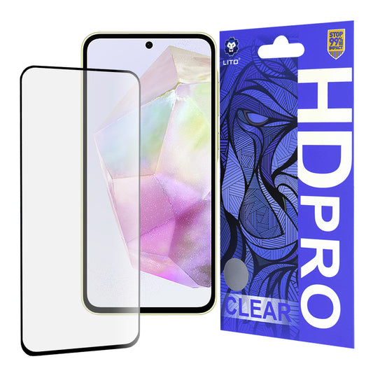 Ochranná fólia na displej Lito HD Pro Clear pre Samsung Galaxy A35 5G A356, tvrdené sklo, plné lepidlo, čierna
