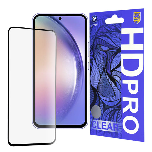 Ochranná fólia na displej Lito HD Pro Clear pre Samsung Galaxy A54 A546, tvrdené sklo, plné lepidlo, čierna