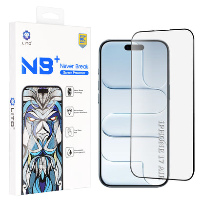 Ochranná fólia Lito NB na displej pre Apple iPhone 17 Air, Tvrdené sklo, Full Glue, Čierna