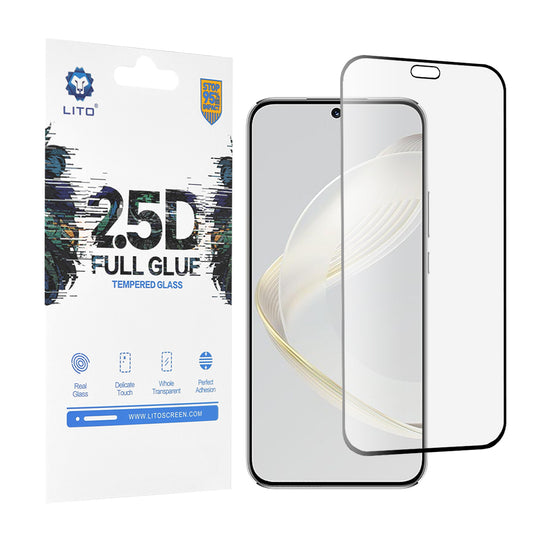 Ochranná fólia na displej Lito pre Huawei nova 12s / nova 11, tvrdené sklo, plné lepidlo, 2.5D, čierna