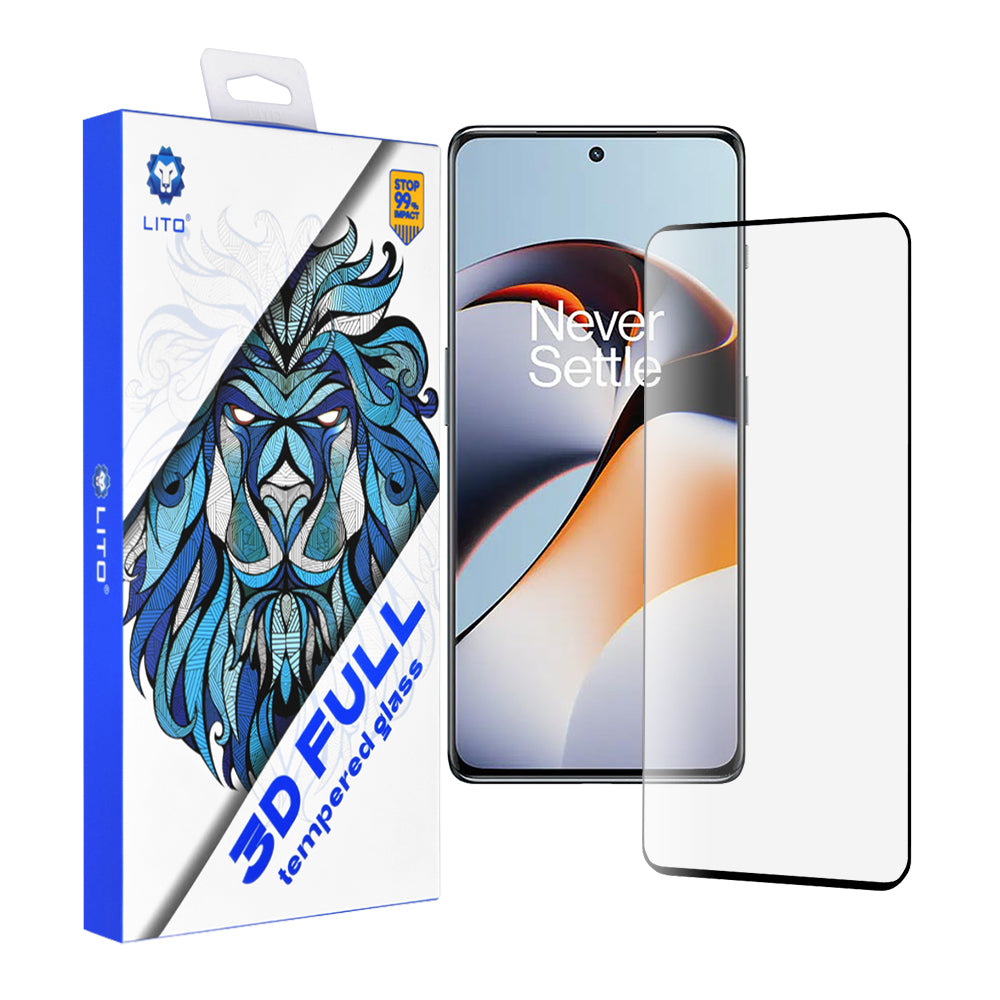 Ochranná fólia na displej Lito pre OnePlus 11R, tvrdené sklo, plné lepidlo, 3D, čierna