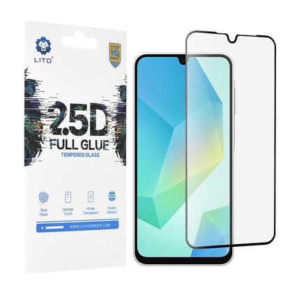 Ochranná fólia na displej Lito pre Samsung Galaxy A16 5G A166 / A16 4G A165, tvrdené sklo, plné lepidlo, 2.5D, čierna