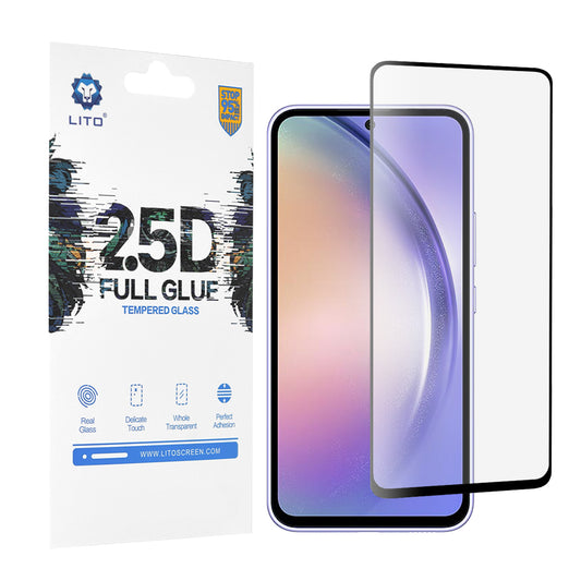 Ochranná fólia na displej Lito pre Samsung Galaxy A54 A546, tvrdené sklo, plné lepidlo, 2.5D, čierna