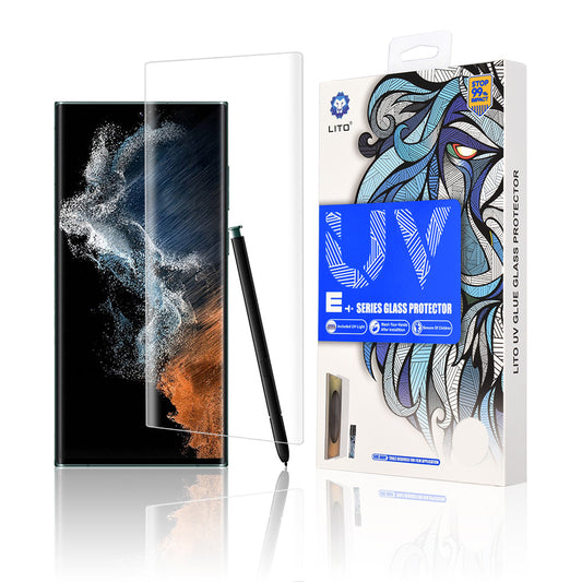 Ochranná fólia na displej Lito pre Samsung Galaxy S22 Ultra 5G S908, tvrdené sklo, UV lepidlo, 3D