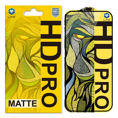 Matte Screen Protector Lito HD Pro for Apple iPhone 16, Tempered Glass, Full Glue, Black