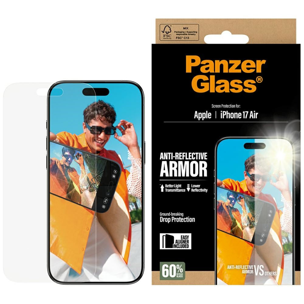 Ochranná fólia Matte PanzerGlass Armor EasyAligner pre Apple iPhone 17 Air, Kalené sklo, Full Glue