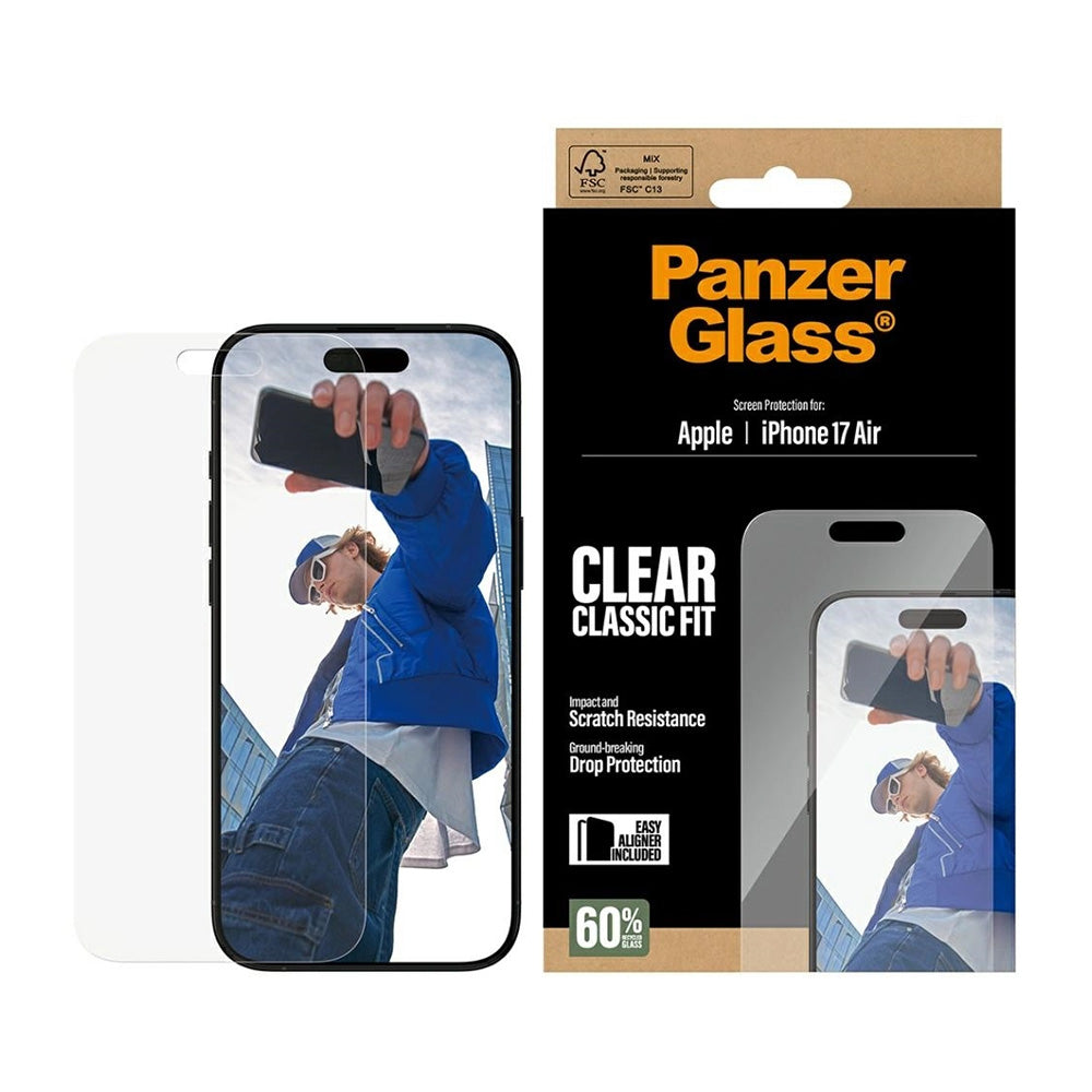 Ochranná fólia na displej PanzerGlass Classic Fit EasyAligner pre Apple iPhone 17 Air, Kalené sklo, Full Glue