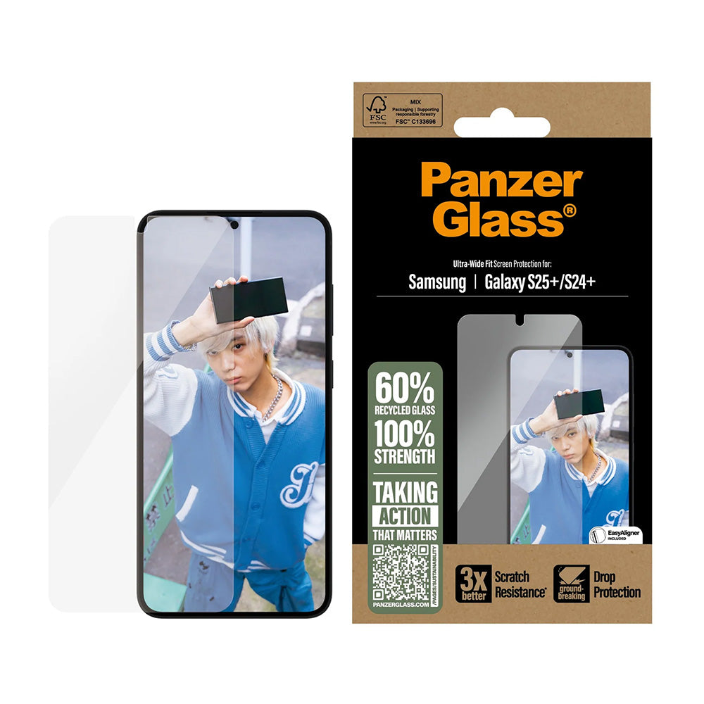 Ochranná fólia na displej PanzerGlass Ultra-Wide Fit pre Samsung Galaxy S25+ S936 / S24+ S926, Kalené sklo, Full Glue