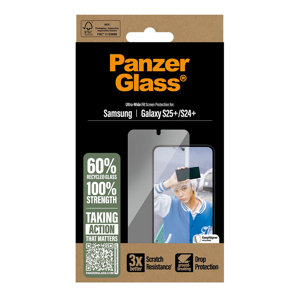 Ochranná fólia na displej PanzerGlass Ultra-Wide Fit pre Samsung Galaxy S25+ S936 / S24+ S926, Kalené sklo, Full Glue