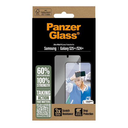 Ochranná fólia na displej PanzerGlass Ultra-Wide Fit pre Samsung Galaxy S25+ S936 / S24+ S926, Kalené sklo, Full Glue