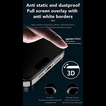 Ochranná fólia na displej Privacy Anank 1X Reinforced 360 pre Apple iPhone 15 Pro Max, tvrdené sklo, plné lepidlo, 2.5D