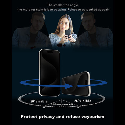 Ochranná fólia na displej Privacy Anank 1X Reinforced 360 pre Apple iPhone 15 Pro Max, tvrdené sklo, plné lepidlo, 2.5D