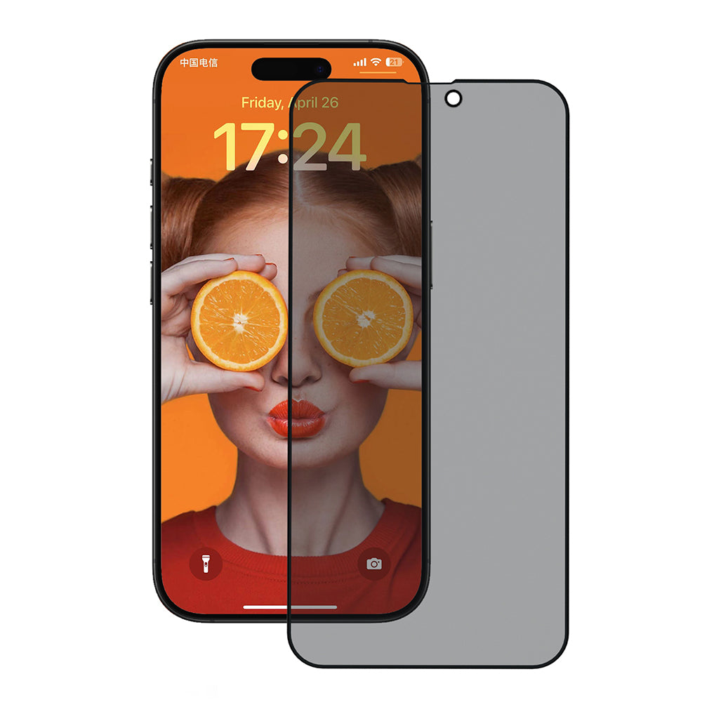 Ochranná fólia na displej Privacy Anank 3X Reinforced pre Apple iPhone 15 Pro Max, bezpečnostné sklo, plné lepidlo, 2.5D