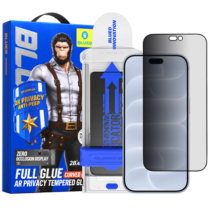 Ochranná fólia na displej Privacy Blueo Anti Peep AR Applicator Pro pre Apple iPhone 18 Pro, tvrdené sklo, celoplošné lepidlo, 3D