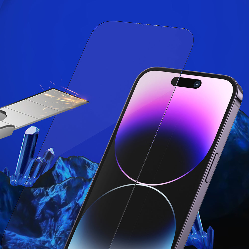 Ochranná fólia na displej Privacy Blueo Sapphire Applicator Pro pre Apple iPhone 17 Pro / 17 / 16 Pro, Kalené sklo, Full Glue