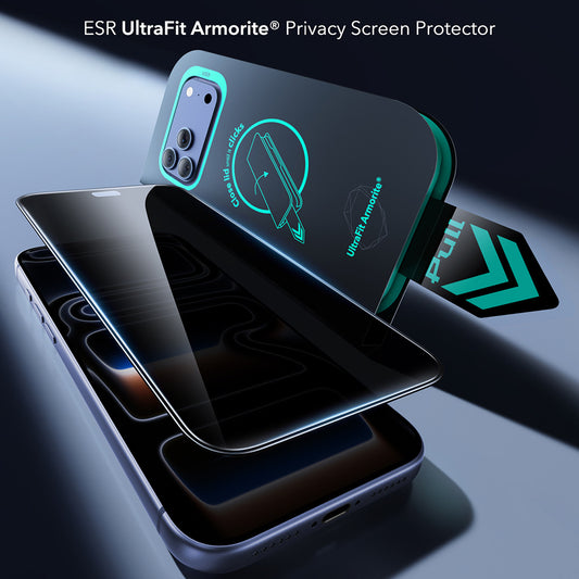 ESR Armorite UltraFit Privacy Screen Protector for Apple iPhone 18 Pro Max, Tempered Glass, Full Glue, Set of 2 pieces