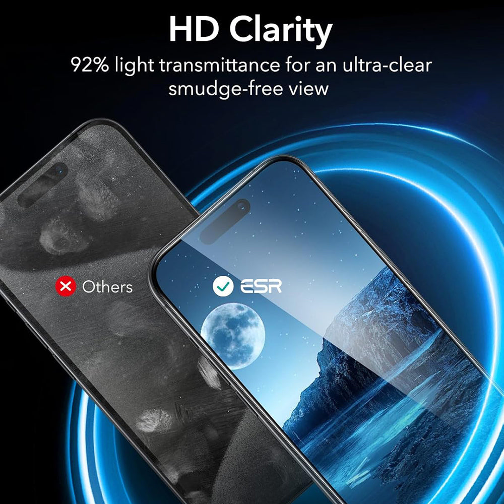 Ochranná fólia Ecran Privacy ESR pre Apple iPhone 17 Pro Max, Kalené sklo, Full Glue, Sada 3 kusy