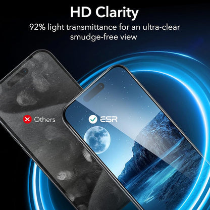 Ochranná fólia Ecran Privacy ESR pre Apple iPhone 17 Pro Max, Kalené sklo, Full Glue, Sada 3 kusy