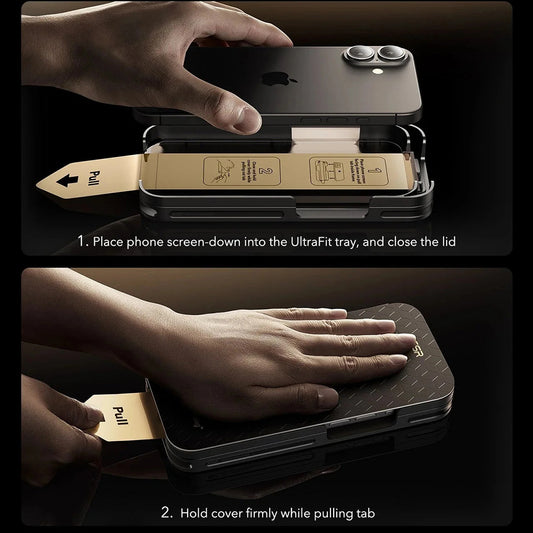 Ochranná fólia Ecran Privacy ESR UltraFit Armorite Pro pre Apple iPhone 17 Pro Max, Kalené sklo, Full Glue, Sada 3 kusy