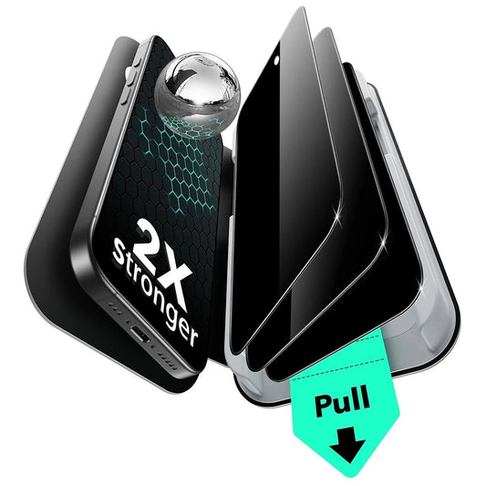 Ochranná fólia Ecran Privacy ESR UltraFit pre Apple iPhone 17 / 16 Pro, Kalené sklo, Full Glue, Sada 3 kusy