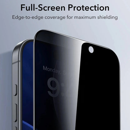 Ochranná fólia Ecran Privacy ESR UltraFit pre Apple iPhone 17 / 16 Pro, Kalené sklo, Full Glue, Sada 3 kusy