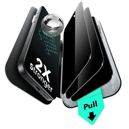 Ochranná fólia Ecran Privacy ESR UltraFit pre Apple iPhone 17 Pro Max, Kalené sklo, Full Glue, Sada 3 kusy