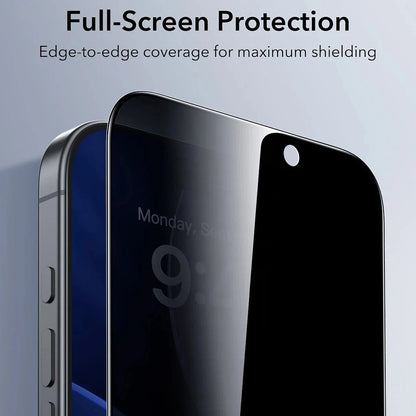 Ochranná fólia Ecran Privacy ESR UltraFit pre Apple iPhone 17 Pro Max, Kalené sklo, Full Glue, Sada 3 kusy