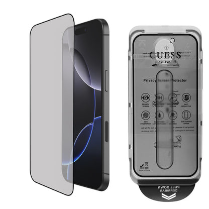 Ochranná fólia Privacy Guess pre Apple iPhone 16, Kalené sklo, Full Glue, 2.5D, GUTGP16SBOKGCIP