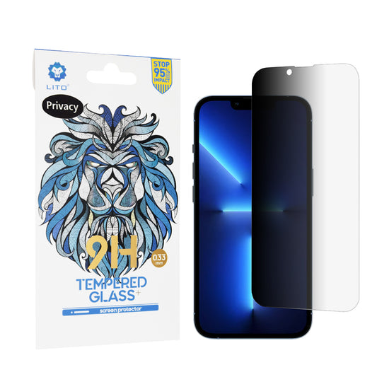 Ochranná fólia na displej Privacy Lito Classic pre Apple iPhone 14 Plus / 13 Pro Max, tvrdené sklo, plné lepidlo, 2.5D