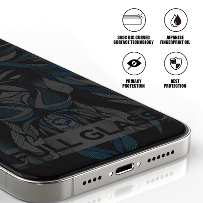 Privacy Screen Protector Lito D+ Max 300C for Apple iPhone 15 Plus, Tempered Glass, Full Glue