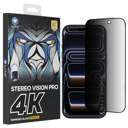 Ochranná fólia Privacy Lito D+ Max 4K pre Apple iPhone 17 Pro, Tvrdené sklo, Full Glue