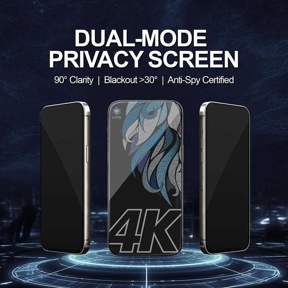 Ochranná fólia Privacy Lito D+ Max 4K pre Apple iPhone 17 Pro, Tvrdené sklo, Full Glue
