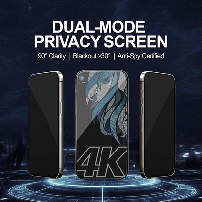 Ochranná fólia Privacy Lito D+ Max 4K pre Apple iPhone 17 Pro, Tvrdené sklo, Full Glue