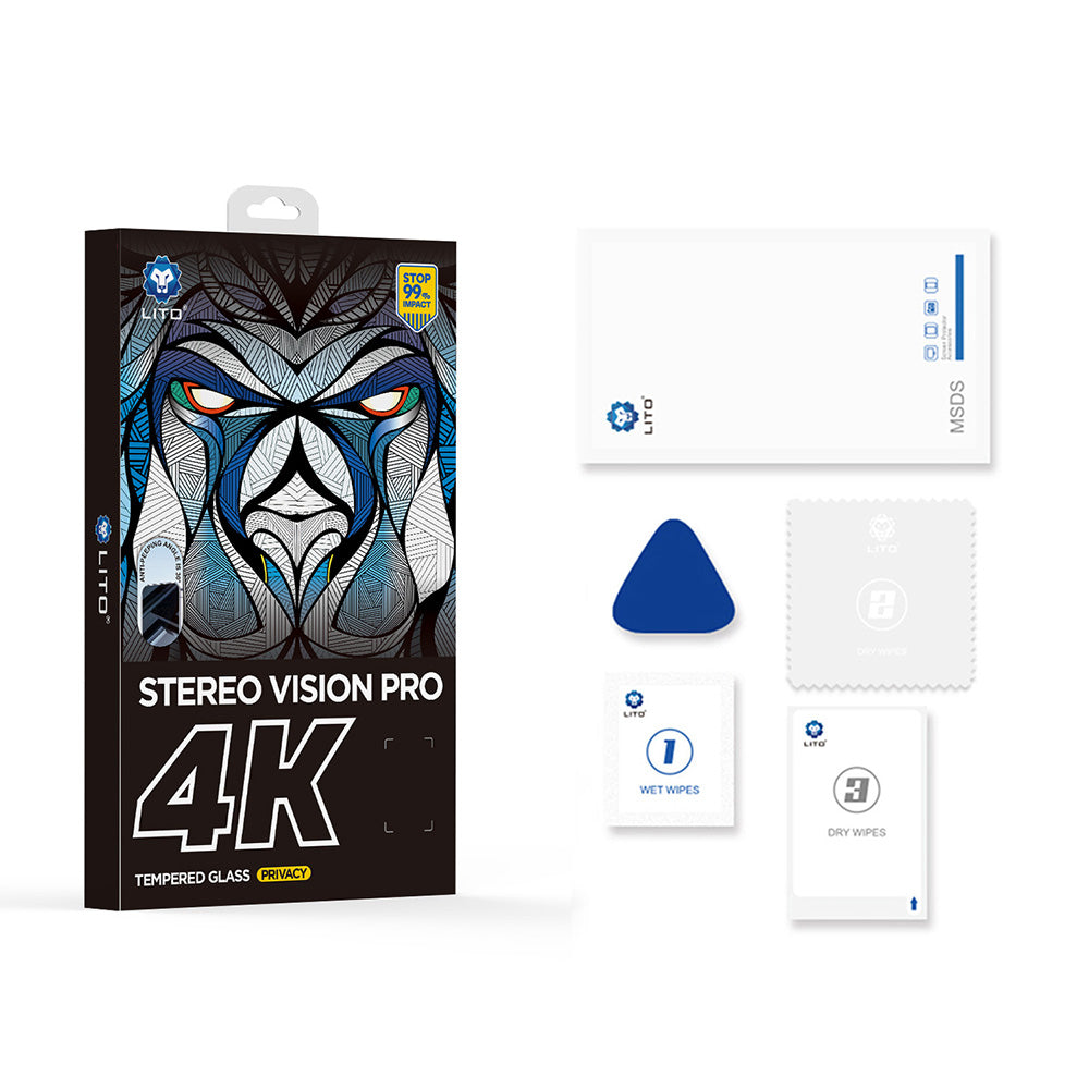 Ochranná fólia Privacy Lito D+ Max 4K pre Apple iPhone 17 Pro, Tvrdené sklo, Full Glue
