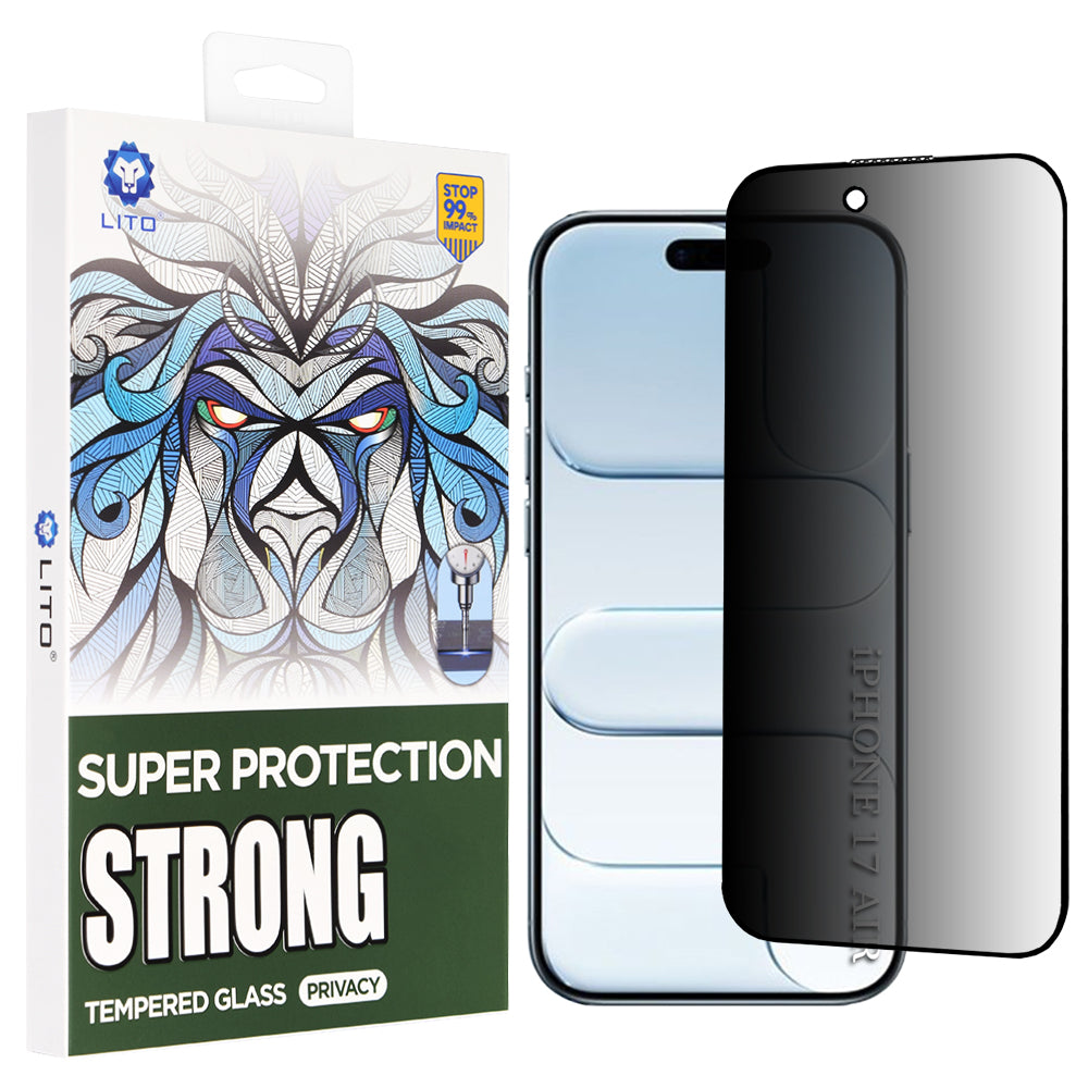 Ochranná fólia na obrazovku Privacy Lito D+ Max Strong pre Apple iPhone 17 Air, Kalené sklo, Full Glue