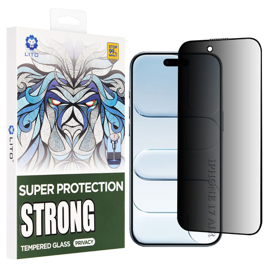 Ochranná fólia na obrazovku Privacy Lito D+ Max Strong pre Apple iPhone 17 Air, Kalené sklo, Full Glue