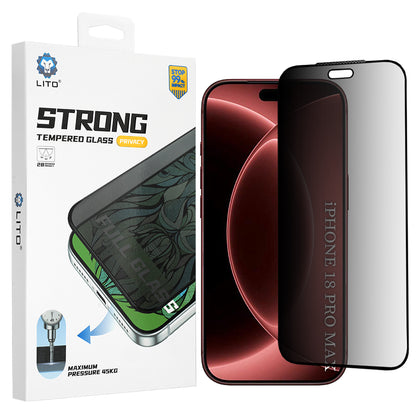 Ochranná fólia na displej Privacy Lito D+ Max Strong pre Apple iPhone 18 Pro Max, tvrdené sklo, plné lepidlo