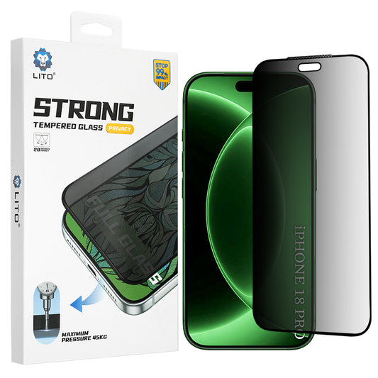 Ochranná fólia na displej Privacy Lito D+ Max Strong pre Apple iPhone 18 Pro, tvrdené sklo, plné lepidlo