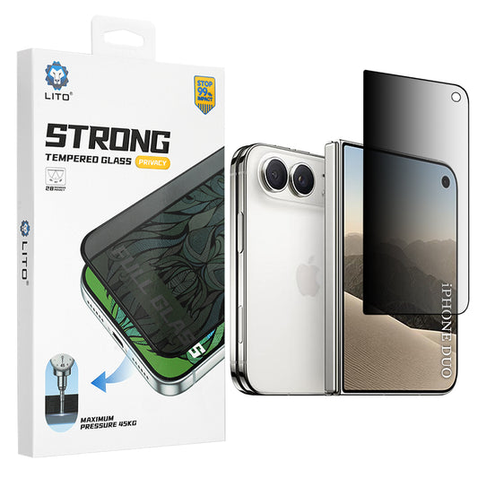 Ochranná fólia na vonkajší displej Privacy Lito D+ Max Strong pre Apple iPhone Duo, tvrdené sklo, plné lepidlo
