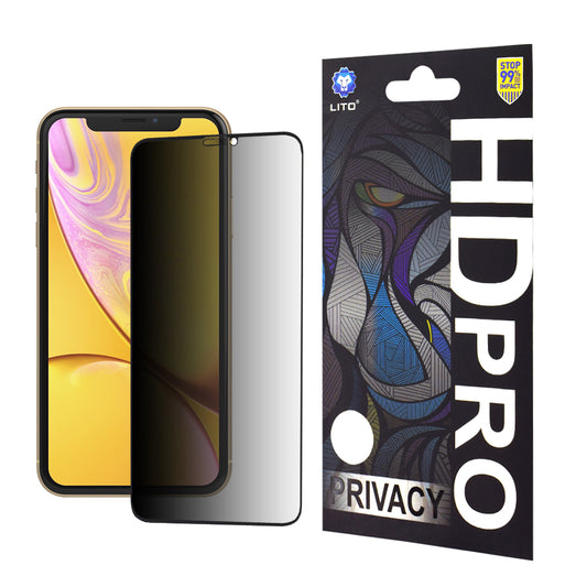 Ochranná fólia na displej Privacy Lito HD Pro pre Apple iPhone 11 / XR, tvrdené sklo, plné lepenie