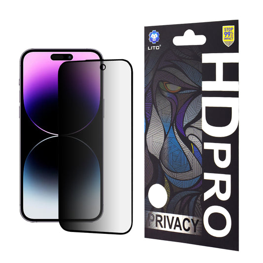 Ochranná fólia na displej Privacy Lito HD Pro pre Apple iPhone 14 Pro Max, tvrdené sklo, plné lepidlo