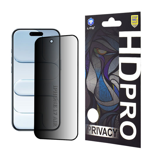 Ochranná fólia Privacy Lito HD Pro pre Apple iPhone 17 Air, Kalené sklo, Full Glue