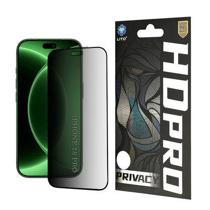 Ochranná fólia na displej Privacy Lito HD Pro pre Apple iPhone 18 Pro, tvrdené sklo, plné lepidlo