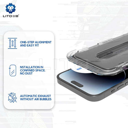 Ochranná fólia na displej Privacy Lito Magic Glass Box D+ Tools pre Apple iPhone 14 Plus / 13 Pro Max, tvrdené sklo, plné lepidlo