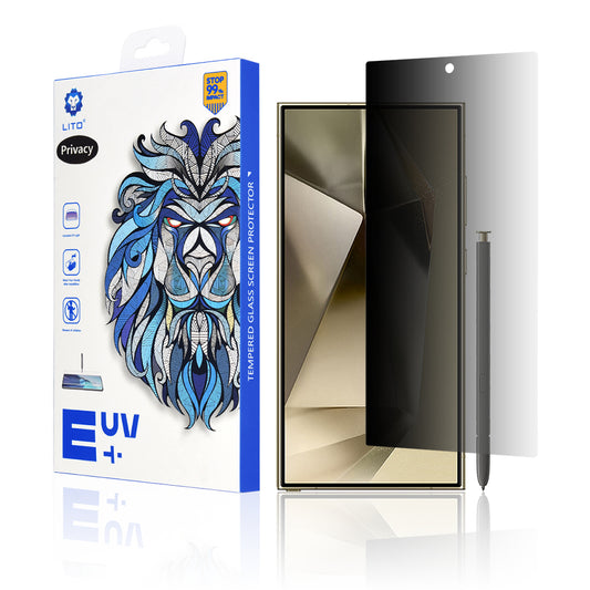 Ochranná fólia na displej Privacy Lito pre Samsung Galaxy S24 Ultra S928, tvrdené sklo, UV lepidlo, 3D