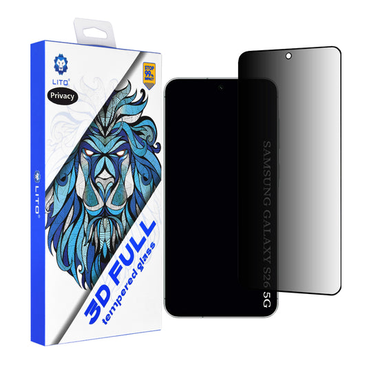 Ochranná fólia Privacy Lito na displej pre Samsung Galaxy S26, Kalené sklo, Full Glue, 3D