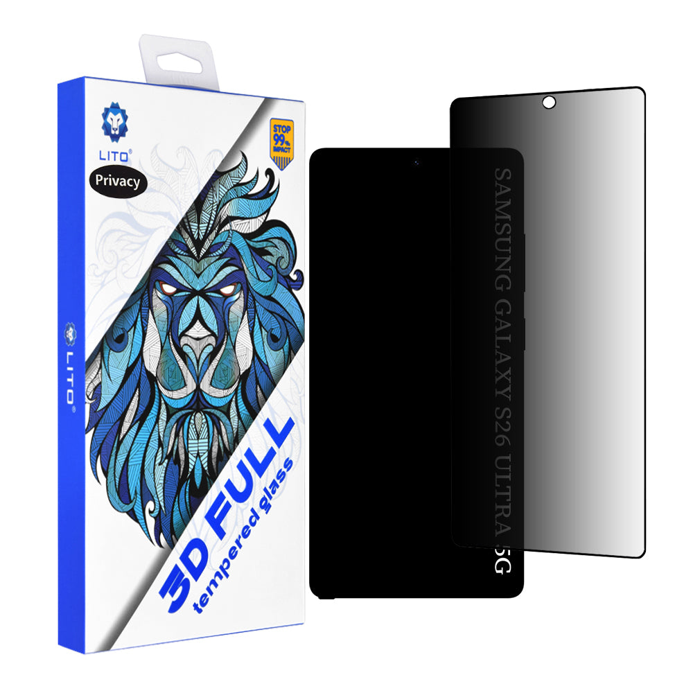 Ochranná fólia Privacy Lito pre Samsung Galaxy S26 Ultra, Kalené sklo, Full Glue, 3D