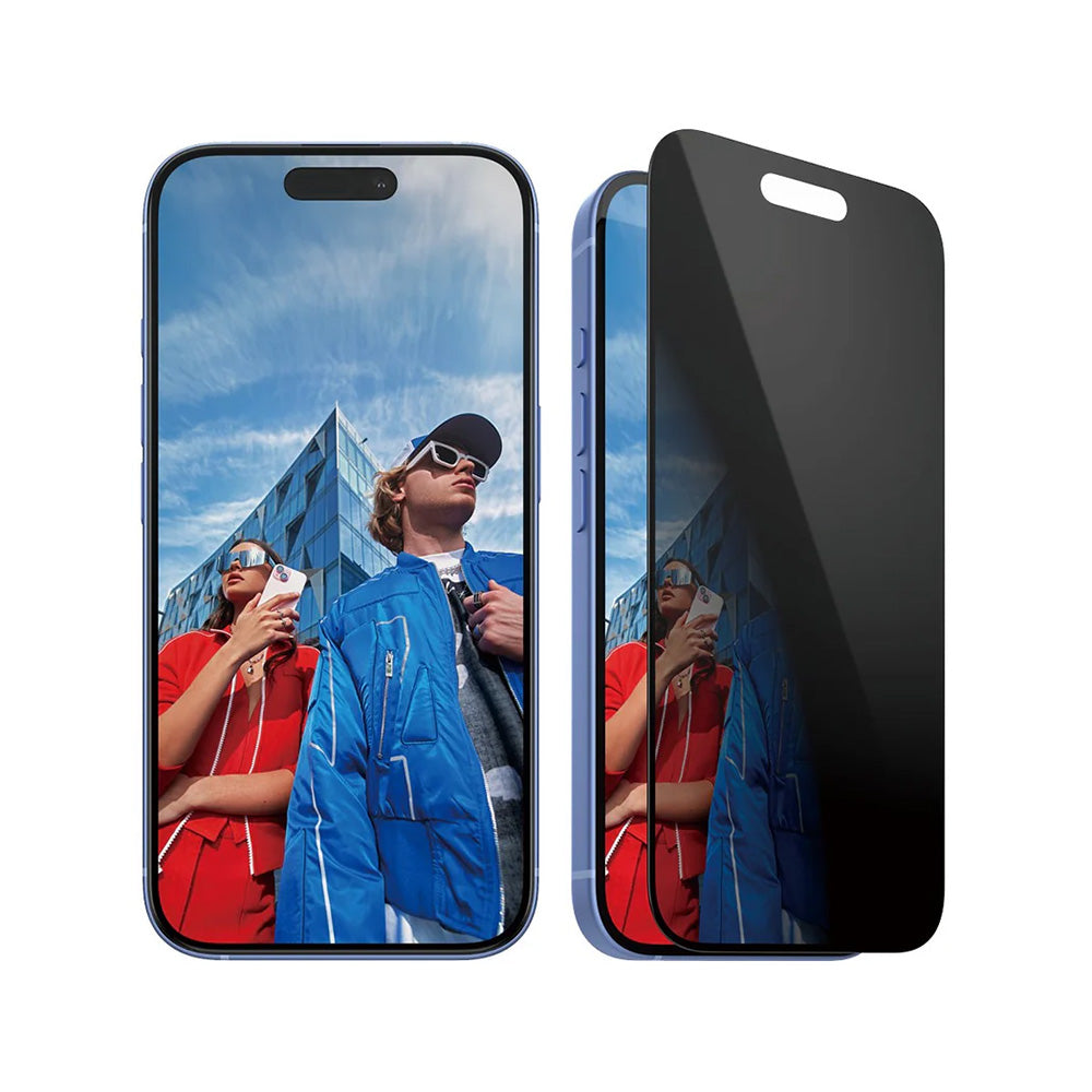 Ochranná fólia na displej Privacy PanzerGlass Ultra-Wide Fit EasyAligner pre Apple iPhone 16 / 15, Kalené sklo, Full Glue