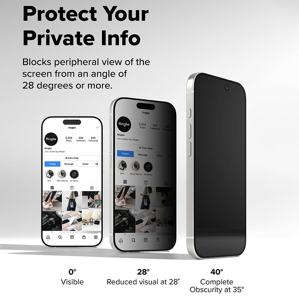 Ochranná fólia na displej Privacy Ringke Easy Slide pre Apple iPhone 17 Pro Max, tvrdené sklo, plné lepidlo, sada 2 kusy