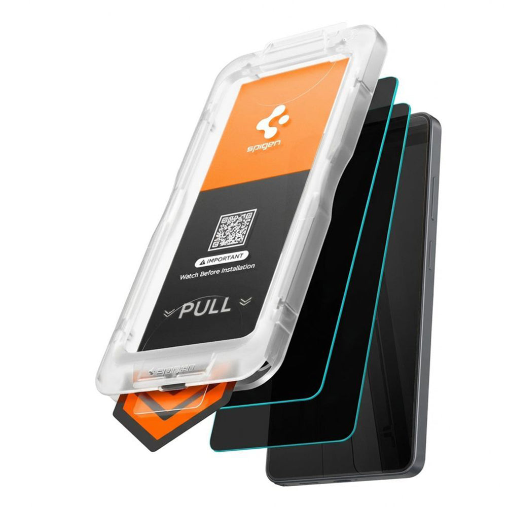 Ochranná fólia na displej Privacy Spigen GlastR EZ FIT Pro HD pre Samsung Galaxy S26 S942, Kalené sklo, Full Glue, Sada 2 kusy AGL11096